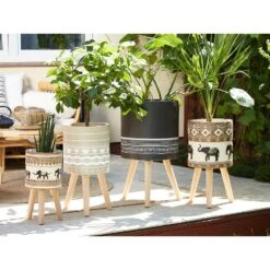 Beliani Plantenbak Voor Buiten ACHILIO - Bruin Magnesiumoxide -Meubel Verkoop 1000018186 0103