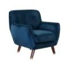 Beliani Fauteuil BODO - Blauw Fluweel -Meubel Verkoop 1000027769