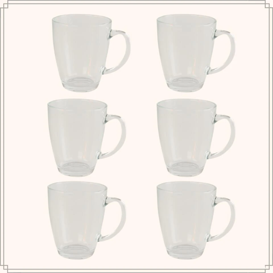 OTIX Theeglazen Met Oor 6 Stuks 350 Ml Groot Formaat Transparant Glas 4 OTIX Theeglazen Met Oor 6 Stuks 350 Ml Groot Formaat Transparant Glas - Image 2