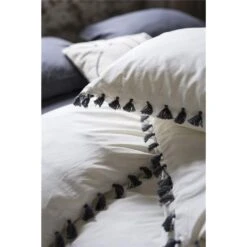 Dindi Home - Dekbedovertrek Fleeky Fringes - 240x220 Cm - Wit -Meubel Verkoop 1000034586 0101