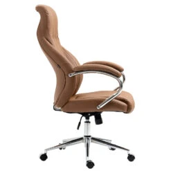 Clp Bureaustoel Wigan Leder Licht Bruin -Meubel Verkoop 1000059670 0102