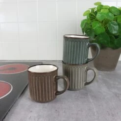 OTIX Koffiekopjes Met Oor Set Van 4 Aardewerk 200 Ml MOSS -Meubel Verkoop 1000068767 0110