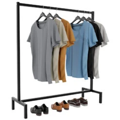 CLP Kledingrek Melva 120x38x120 Zwart