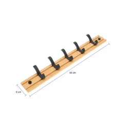 QUVIO Kapstok Bamboo Verschuifbare Haken Hout -Meubel Verkoop 1000071847 0102
