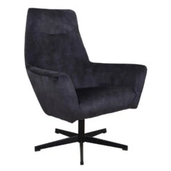Fauteuil Draaibaar Casper Velvet Antraciet - Stof - Grijs -Meubel Verkoop 1000072638 0103