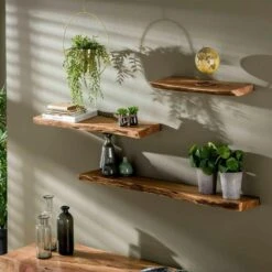 Wandplank Edwin 60cm - Hout - Bruin 8 Wandplank Edwin 60cm - Hout - Bruin -Meubel Verkoop 1000076618 0102