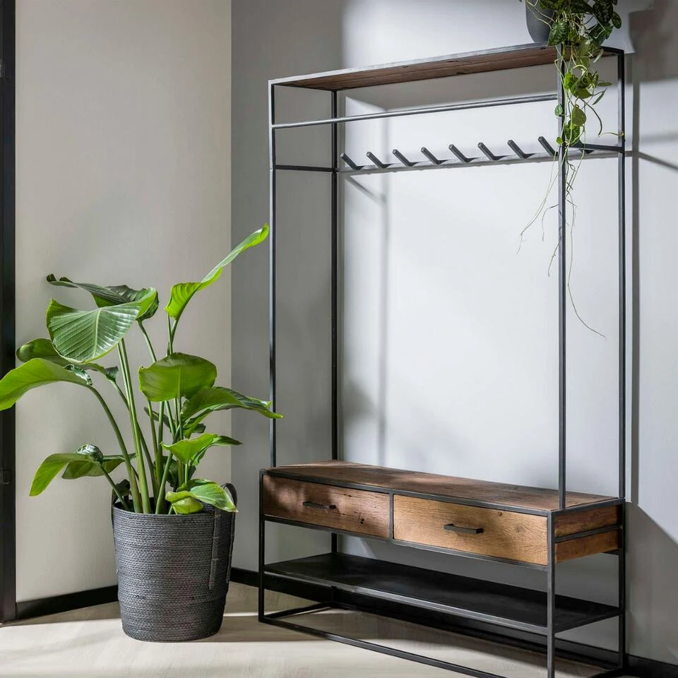 Garderobe Kapstok Brent 35x120x180cm - Hout - Grijs 5 Garderobe Kapstok Brent 35x120x180cm - Hout - Grijs - Image 3