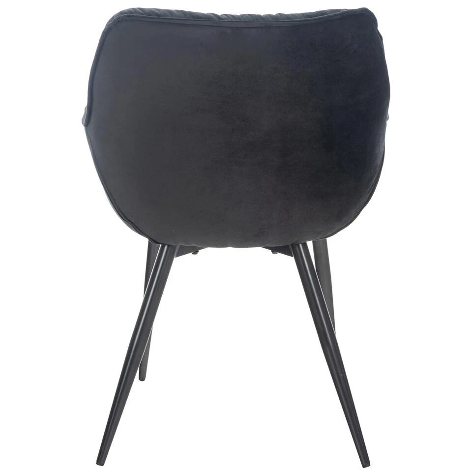 CLP Eetkamerstoel Tanna Fluweel Zwart 6 CLP Eetkamerstoel Tanna Fluweel Zwart - Image 4