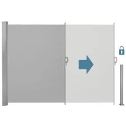 Tectake - Uittrekbaar Aluminium Windscherm Tuinscherm 200 X 300 Cm Grijs -Meubel Verkoop 1000082555 0102