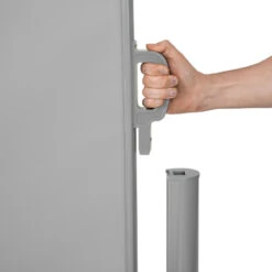 Tectake - Uittrekbaar Aluminium Windscherm Tuinscherm 200 X 300 Cm Grijs -Meubel Verkoop 1000082555 0103
