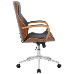 Clp Bureaustoel Melilla Kunstleder Walnoot Zwart -Meubel Verkoop 1000085263 0102