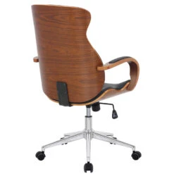 Clp Bureaustoel Melilla Kunstleder Walnoot Zwart -Meubel Verkoop 1000085263 0103