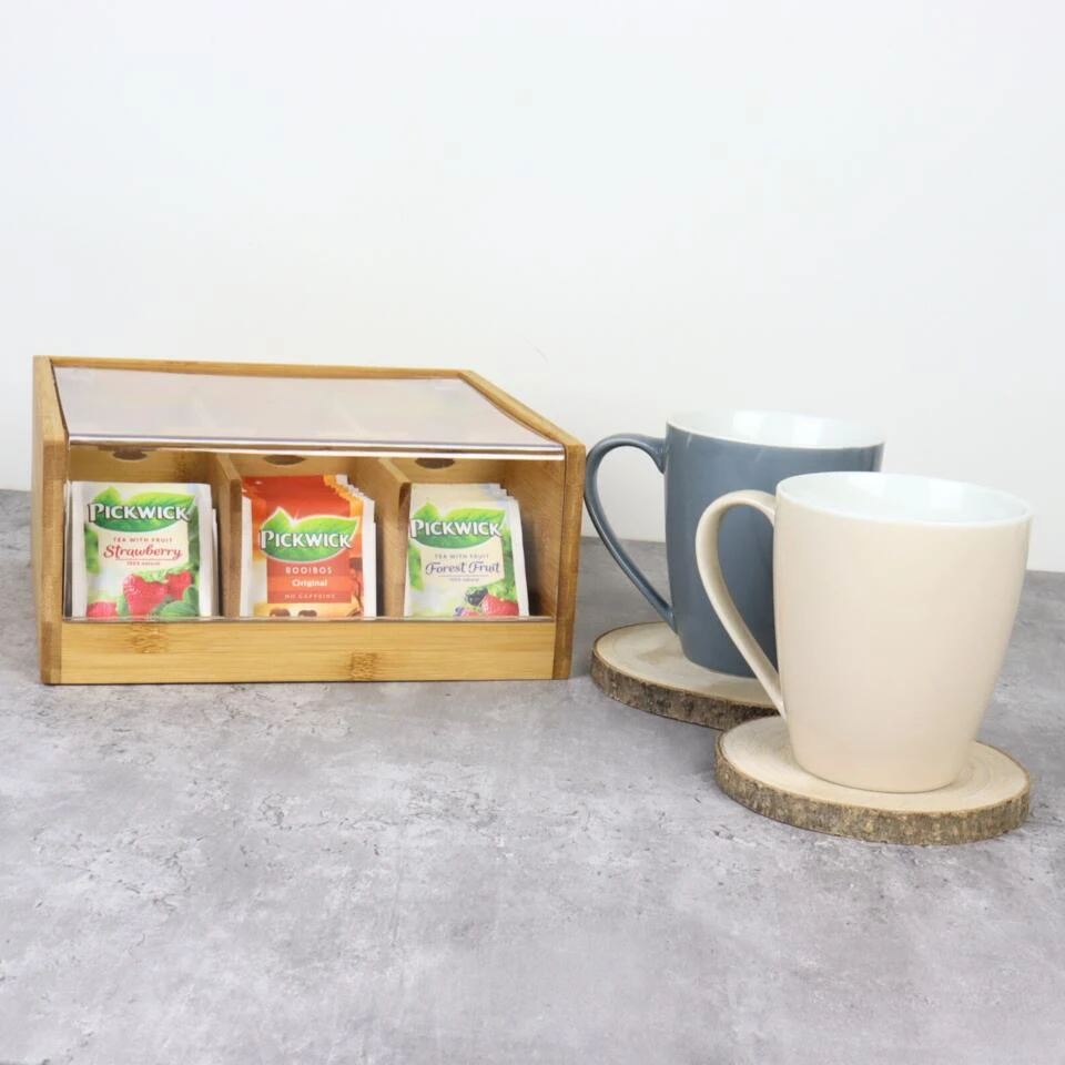 Orange85 Theedoos 6 Vaks Bamboe 20,5x22x10 Cm Kunststof 3 Orange85 Theedoos 6 Vaks Bamboe 20,5x22x10 Cm Kunststof - Image 2