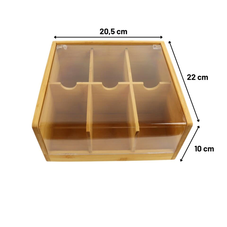 Orange85 Theedoos 6 Vaks Bamboe 20,5x22x10 Cm Kunststof 4 Orange85 Theedoos 6 Vaks Bamboe 20,5x22x10 Cm Kunststof - Image 3