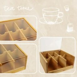 Orange85 Theedoos 6 Vaks Bamboe 20,5x22x10 Cm Kunststof 8 Orange85 Theedoos 6 Vaks Bamboe 20,5x22x10 Cm Kunststof -Meubel Verkoop 1000090166 0111