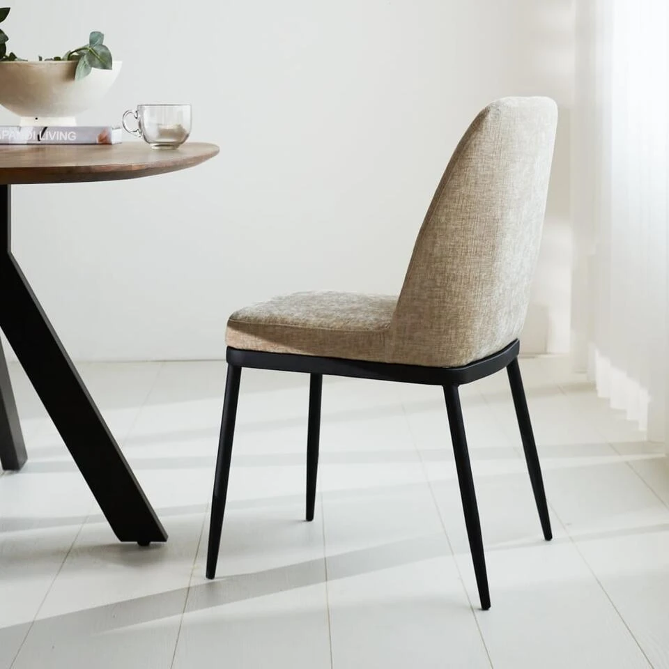 Eetkamerstoel Noli Chenille Beige - Stof - Beige 4 Eetkamerstoel Noli Chenille Beige - Stof - Beige - Image 2