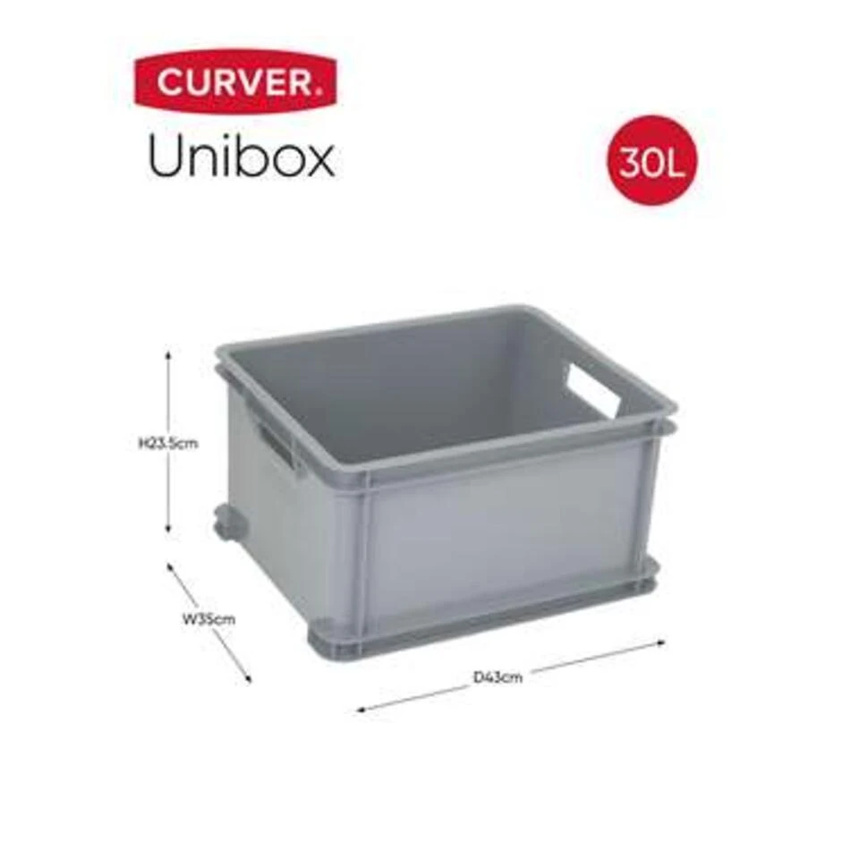 Curver Unibox Classic Opbergbox L - 3x30L - 43x35x23,5cm - Grijs 5 Curver Unibox Classic Opbergbox L - 3x30L - 43x35x23,5cm - Grijs - Image 3
