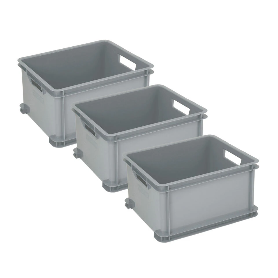 Curver Unibox Classic Opbergbox L - 3x30L - 43x35x23,5cm - Grijs 3 Curver Unibox Classic Opbergbox L - 3x30L - 43x35x23,5cm - Grijs