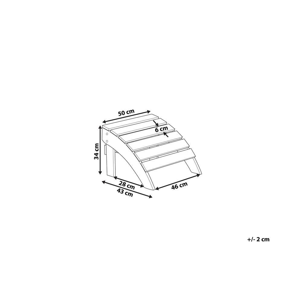 Beliani Voetenbankje ADIRONDACK - Grijs Kunsthout 5 Beliani Voetenbankje ADIRONDACK - Grijs Kunsthout - Image 3