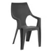 Keter - Stapelstoel Dante Hoge Rug - Donkergrijs - 89x57x57 Cm -Meubel Verkoop 50100437