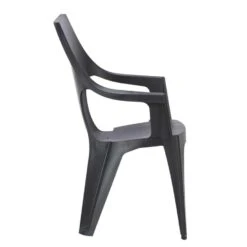 Keter - Stapelstoel Dante Hoge Rug - Donkergrijs - 89x57x57 Cm -Meubel Verkoop 50100437 8000