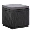 Keter Allibert Hocker/voetenbankje Cube Incl. Kussen - Grijs - 39x42x42 Cm -Meubel Verkoop 50100445