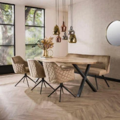 Diego Eetkamerbank Velvet - Stof - Beige -Meubel Verkoop d6cba83be925486a8f2ed85d04af58ff