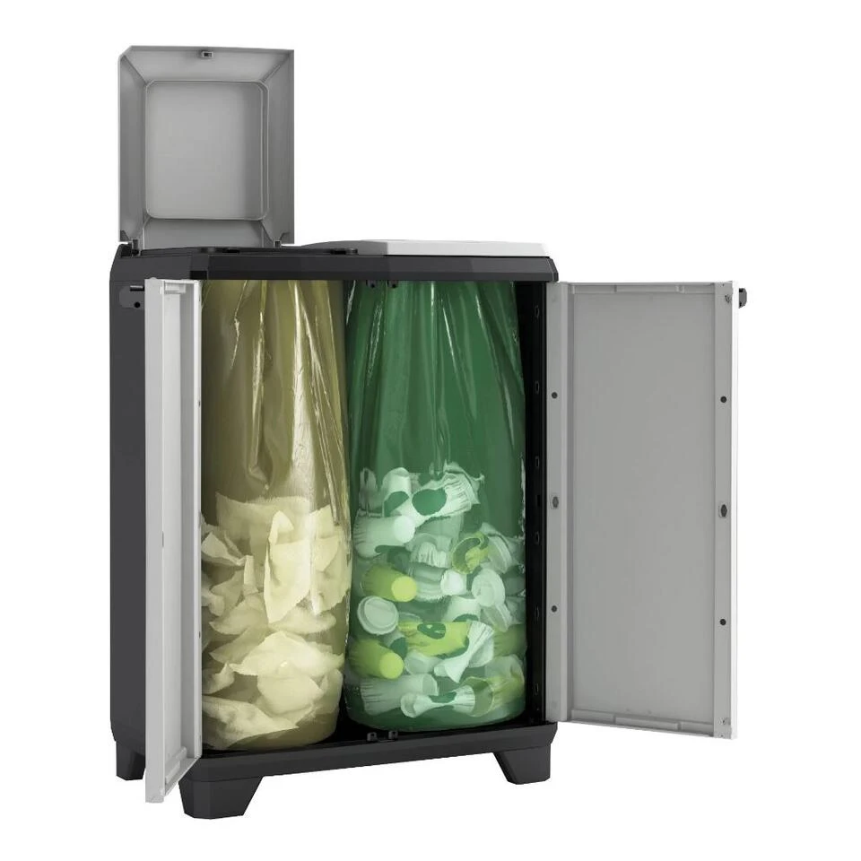 Keter Split Premium Recycling Kliko - Vuilbakken Buiten - 2x110L 4 Keter Split Premium Recycling Kliko - Vuilbakken Buiten - 2x110L - Image 2