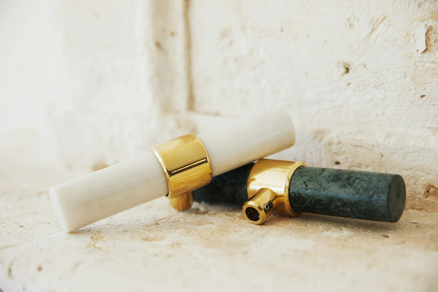 Klong Baton Damper Handle, White Marble 5 Klong Baton Damper Handle, White Marble - Image 3