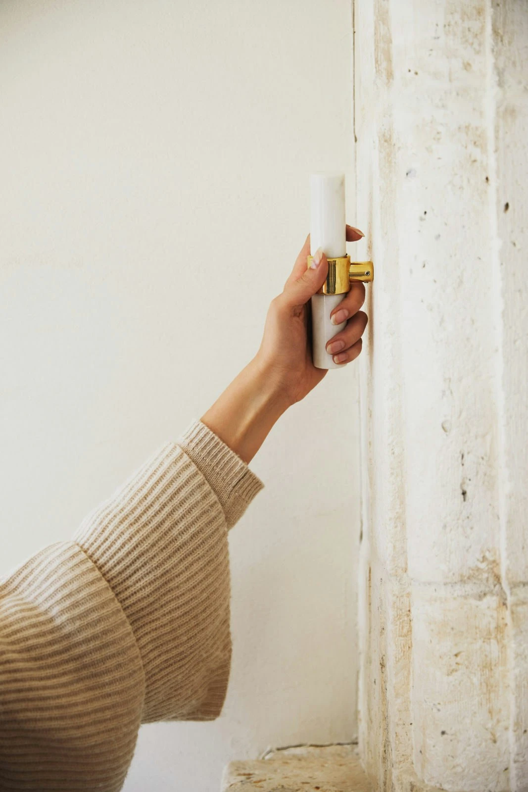 Klong Baton Damper Handle, White Marble 4 Klong Baton Damper Handle, White Marble - Image 2