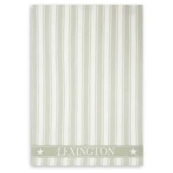 Lexington Icons Cotton Twill Waffle Striped Keukenhanddoek, Saliegroen / Wit